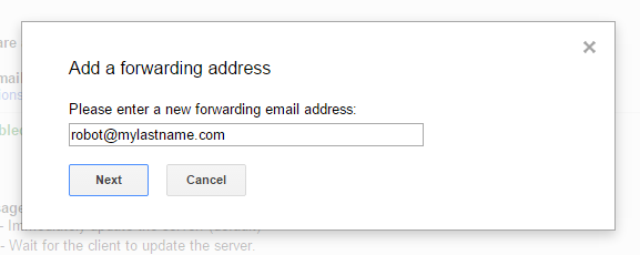 Gmail: Add A Forwarding Address