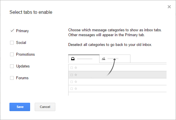 Gmail: Configure Inbox